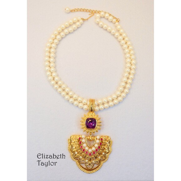 Elizabeth Taylor  SHAILL I JHAVERI AVON IMPERIAL ELEGANCE NECKLACE -Collectible - Picture 3 of 15